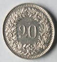 ZW 3B - Conf. Helvetica - 1960 -  20 Frank , Dia 2.10  Th 0.15 CM