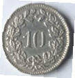 ZW 4B - Conf. Helvetica - 1954 -  10 Frank , Dia 1.92  Th 0.14 CM