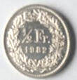 ZW 5B - Conf. Helvetica - 1982 -  1/2 Frank , Dia 1.81  Th 0.11 CM