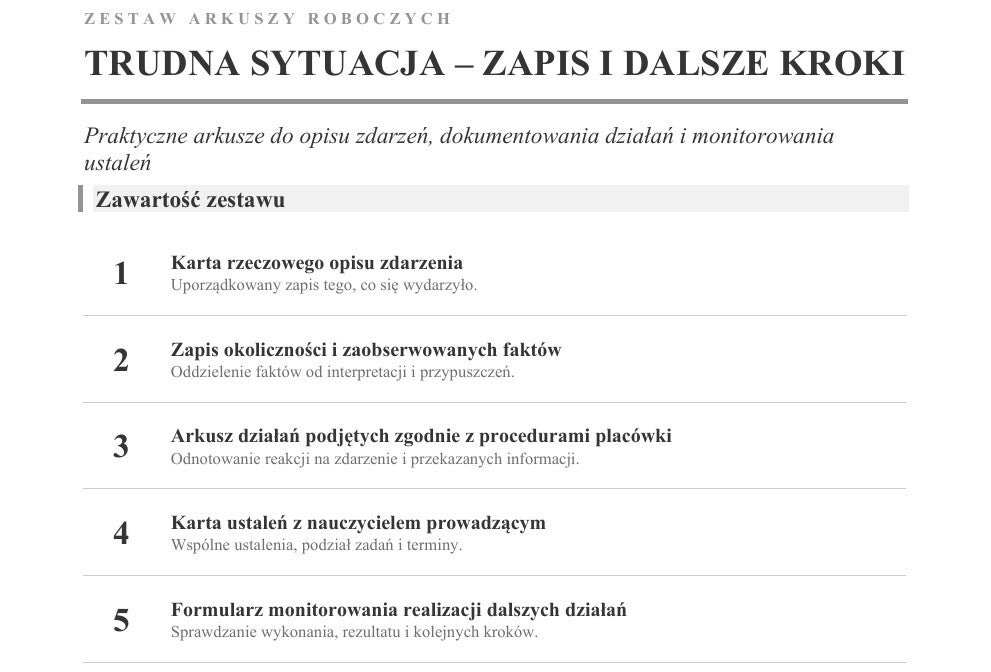 Trudna sytuacja pod kontrolą – dokumentacja i plan działania