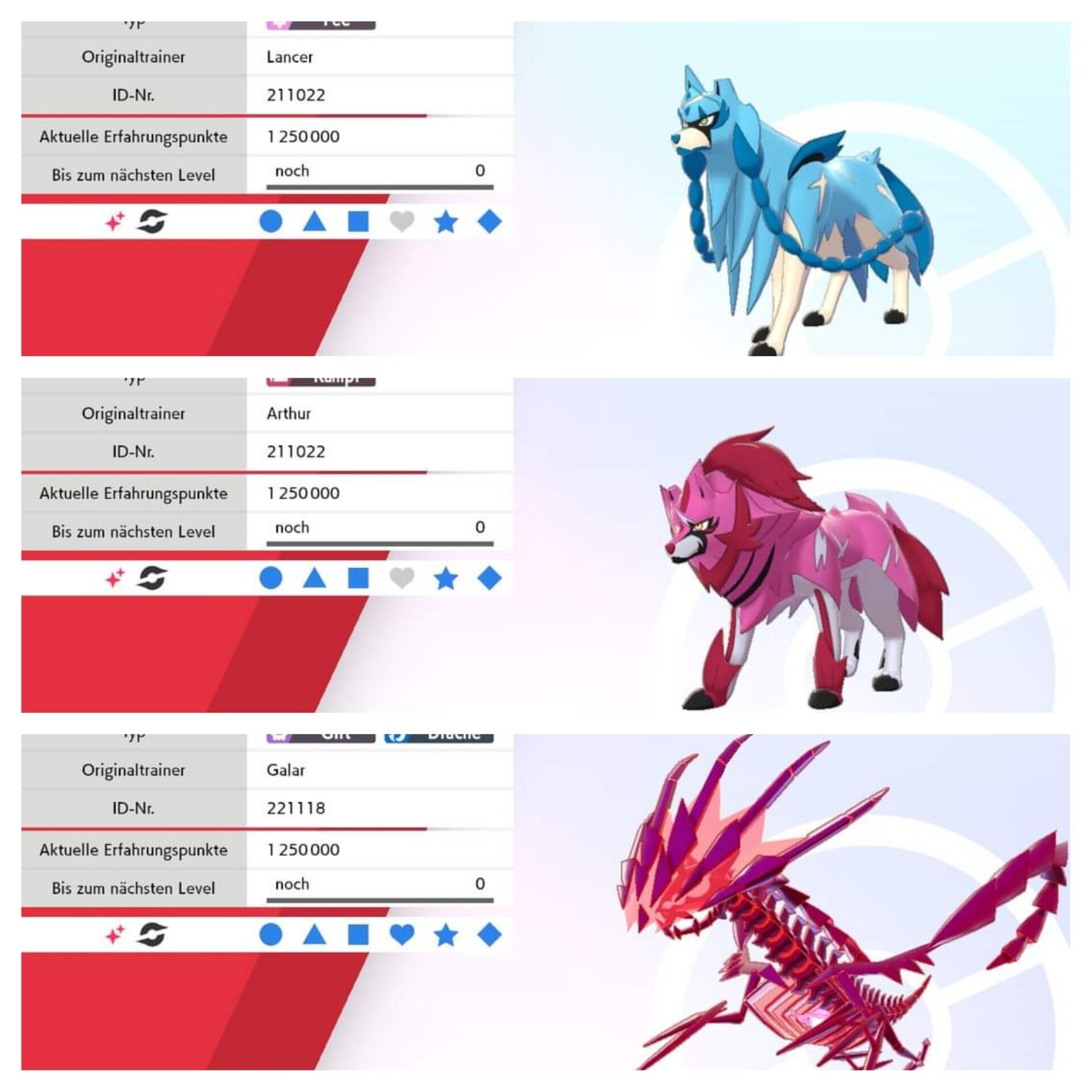 Zacian, Zamazenta & Endynalos Shiny
