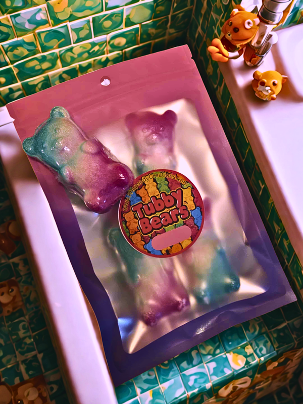 Tubby Bears 4 Pack of Bath Bombs 8oz total weight (CLICK ON SEE DETAILS FOR SCENTS AND COLORS) 13 and up