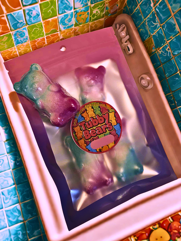 Tubby Bears 4 Pack of Bath Bombs 8oz total weight (CLICK ON SEE DETAILS FOR SCENTS AND COLORS) 4 to 8