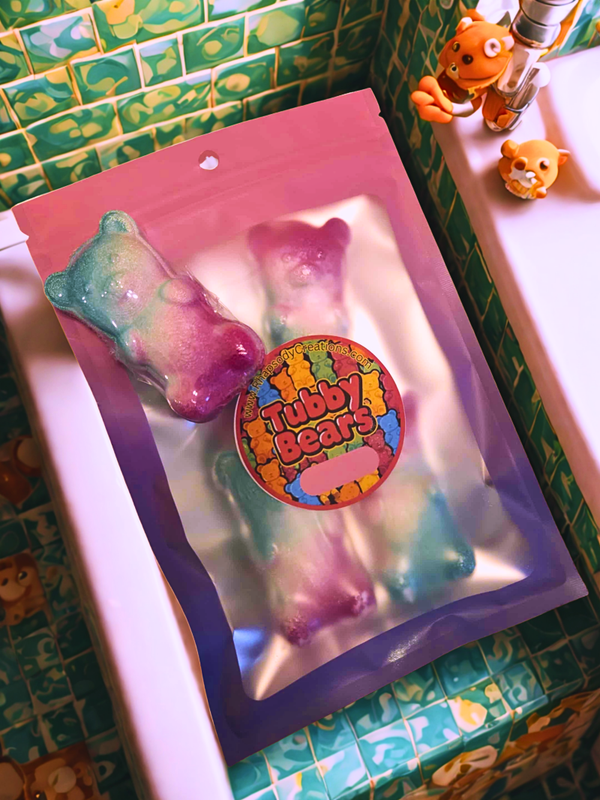 Tubby Bears 4 Pack of Bath Bombs 8oz total weight (CLICK ON SEE DETAILS FOR SCENTS AND COLORS) 9- 12