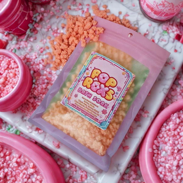 Pop Roxs Bath Soak 8oz total weight (CLICK ON SEE DETAILS FOR SCENTS AND COLORS) 9-12