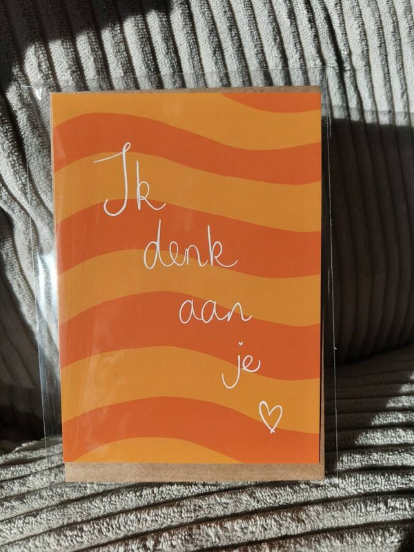 Kaart 'ik denk aan je'