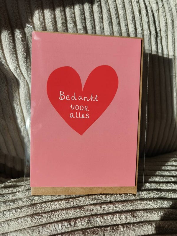 Kaart 'bedankt voor alles'