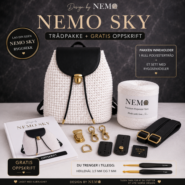 Trådpakke+Gratis Oppskrift Nemo Sky Ryggsekk