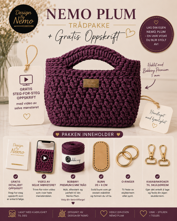 Trådpakke+Gratis Oppskrift Nemo Plum