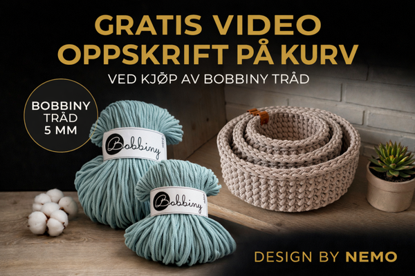 Nemo kurv rund Gratis oppskrift ved kjøp av Bobbiny tråd
