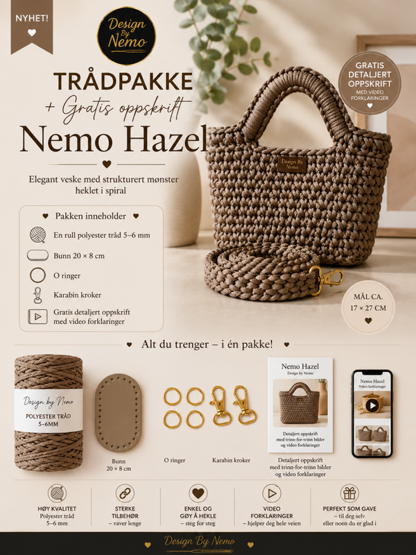 Trådpakke+Gratis Oppskrift Nemo Hazel