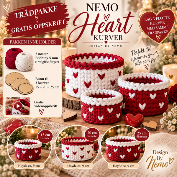 Trådpakke+Gratis Video Oppskrift Nemo Heart Kurver