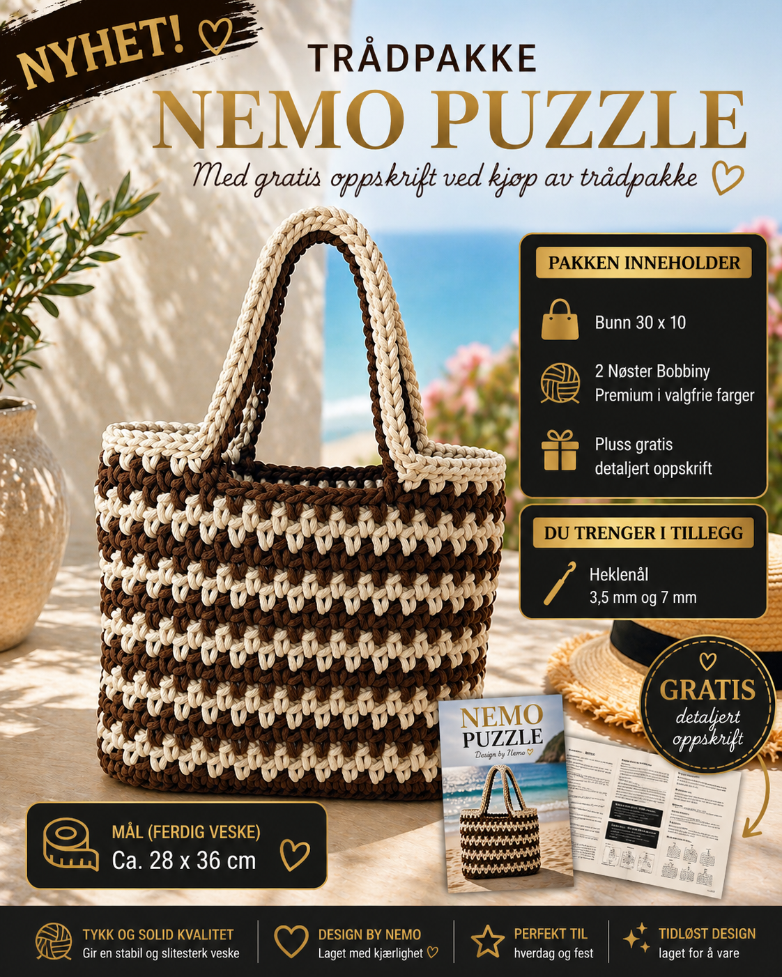 Trådpakke+Gratis PDF Oppskrift Nemo Puzzle