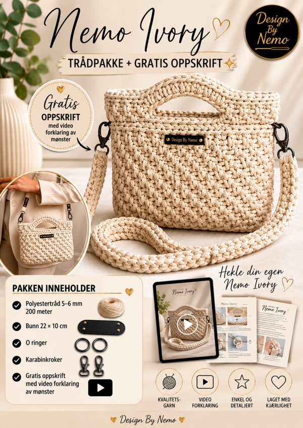 Trådpakke+Gratis Oppskrift Nemo Ivory