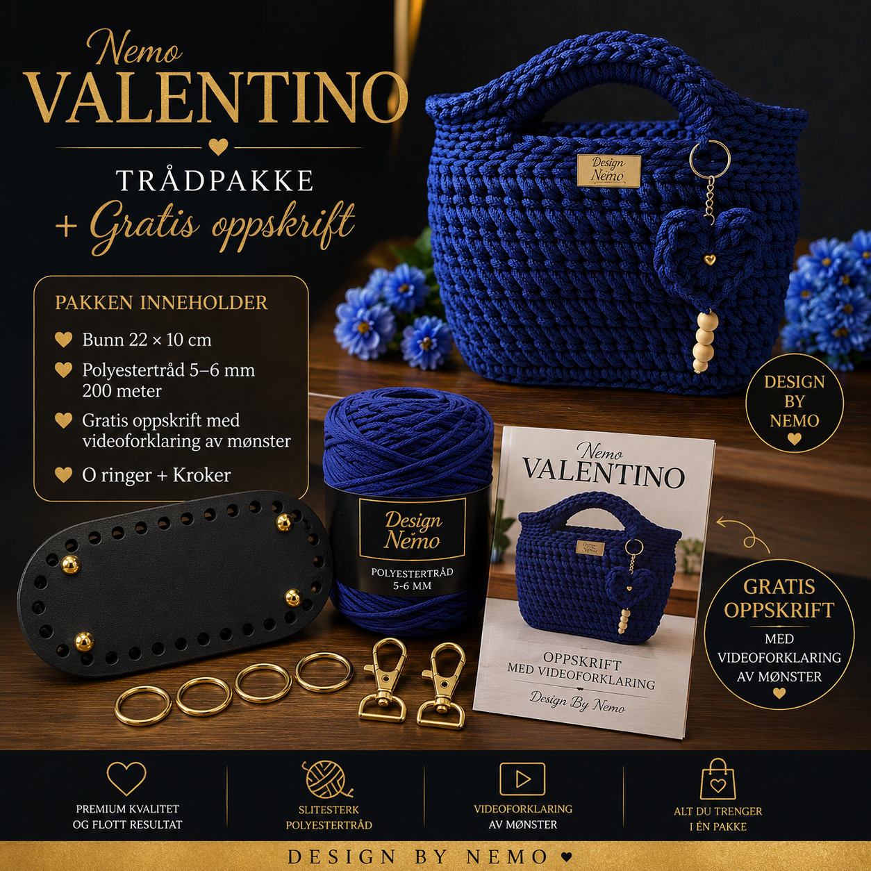 Trådpakke+Gratis Oppskrift Nemo Valentino