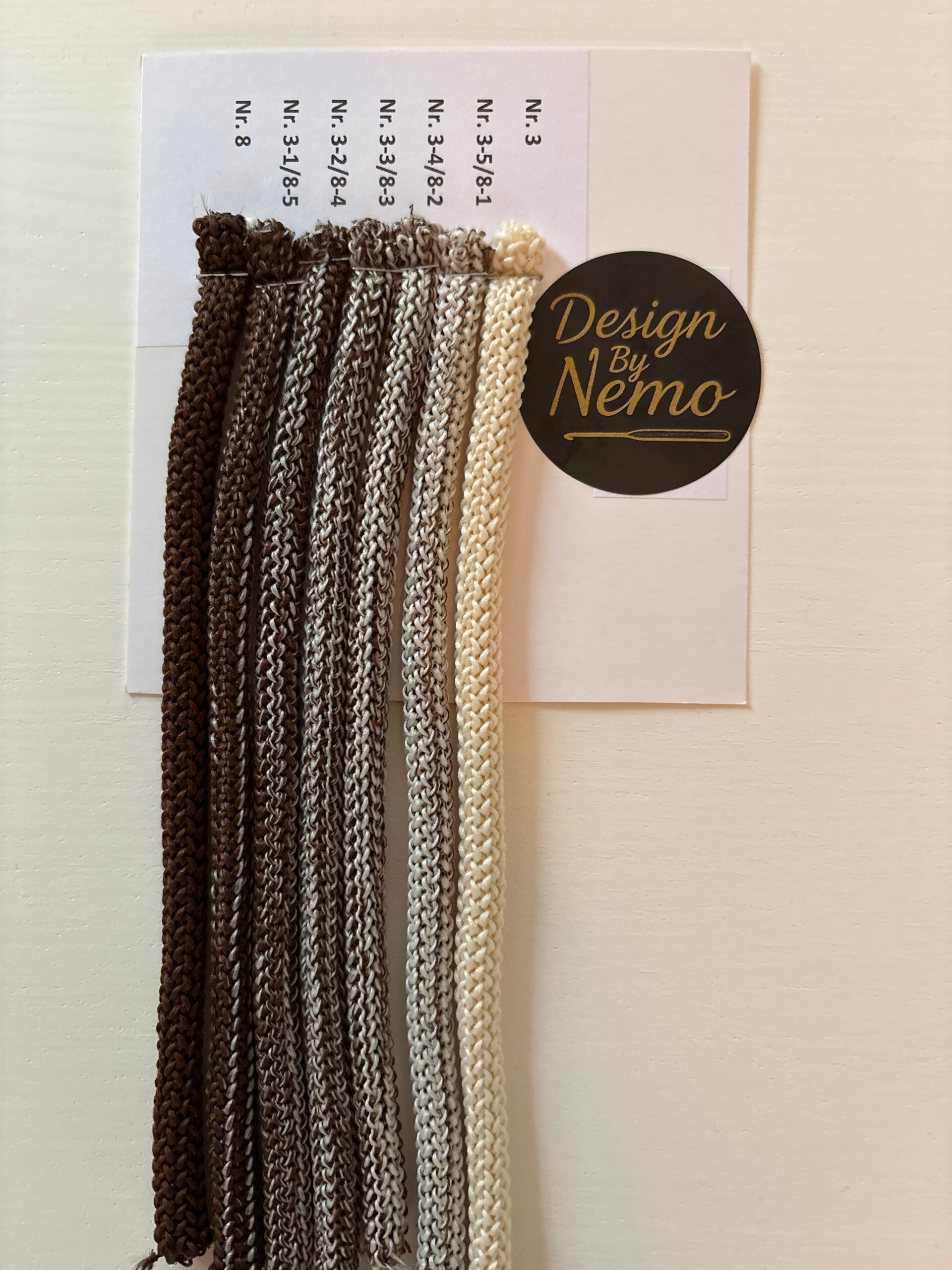 Ombré sett 3-8 Offwhite/sjokolade brun 350gram