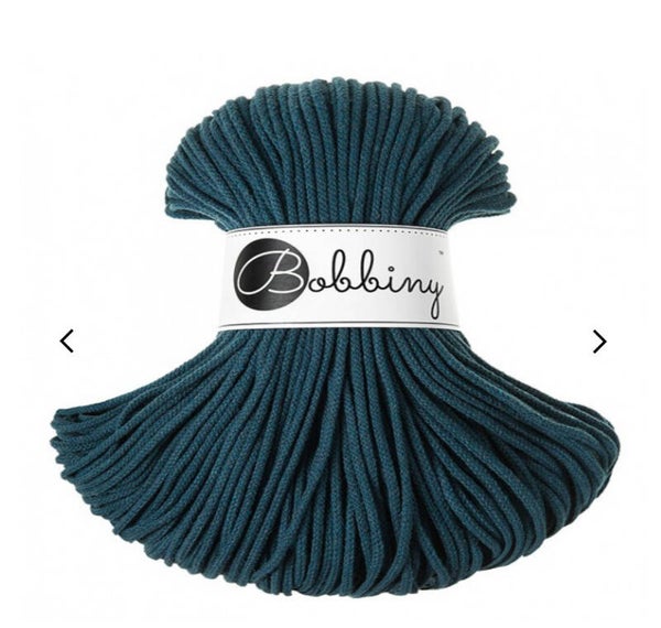Bobbiny 3mm Peacock Blue 100meter