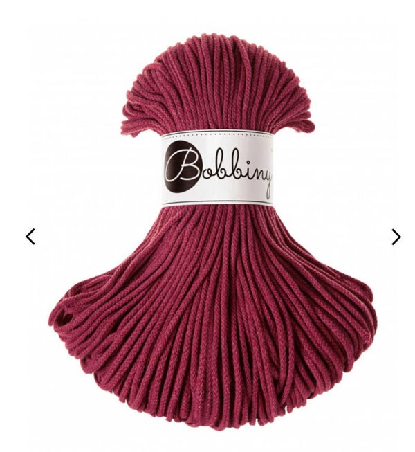Bobbiny 3mm Vinrød