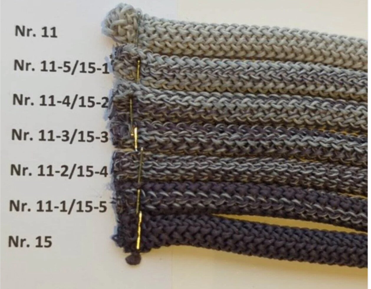 Ombré sett 11-15 Lysgrå/grå 350gram