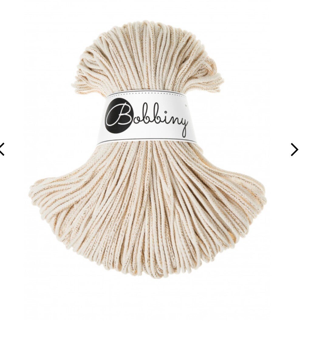 Bobbiny 3mm Golden Natural 100meter