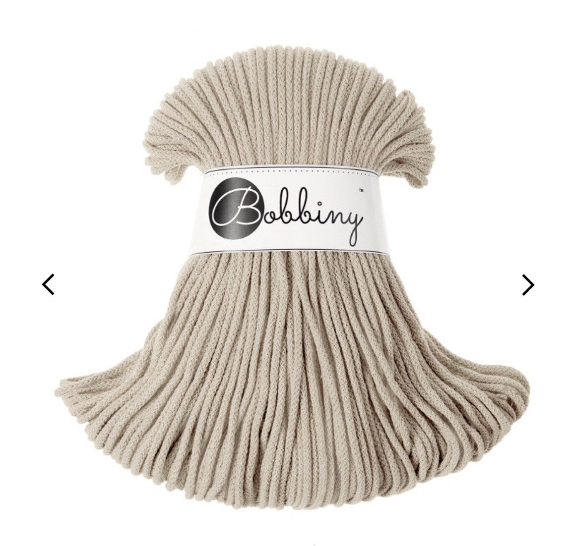 Bobbiny 3mm Beige 100meter