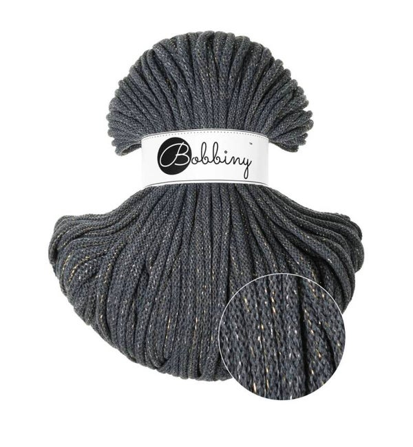Bobbiny Premium shiny Charcoal 5mm