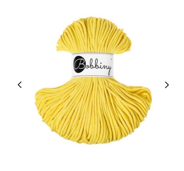 Bobbiny 3mm Canary Yellow 100meter