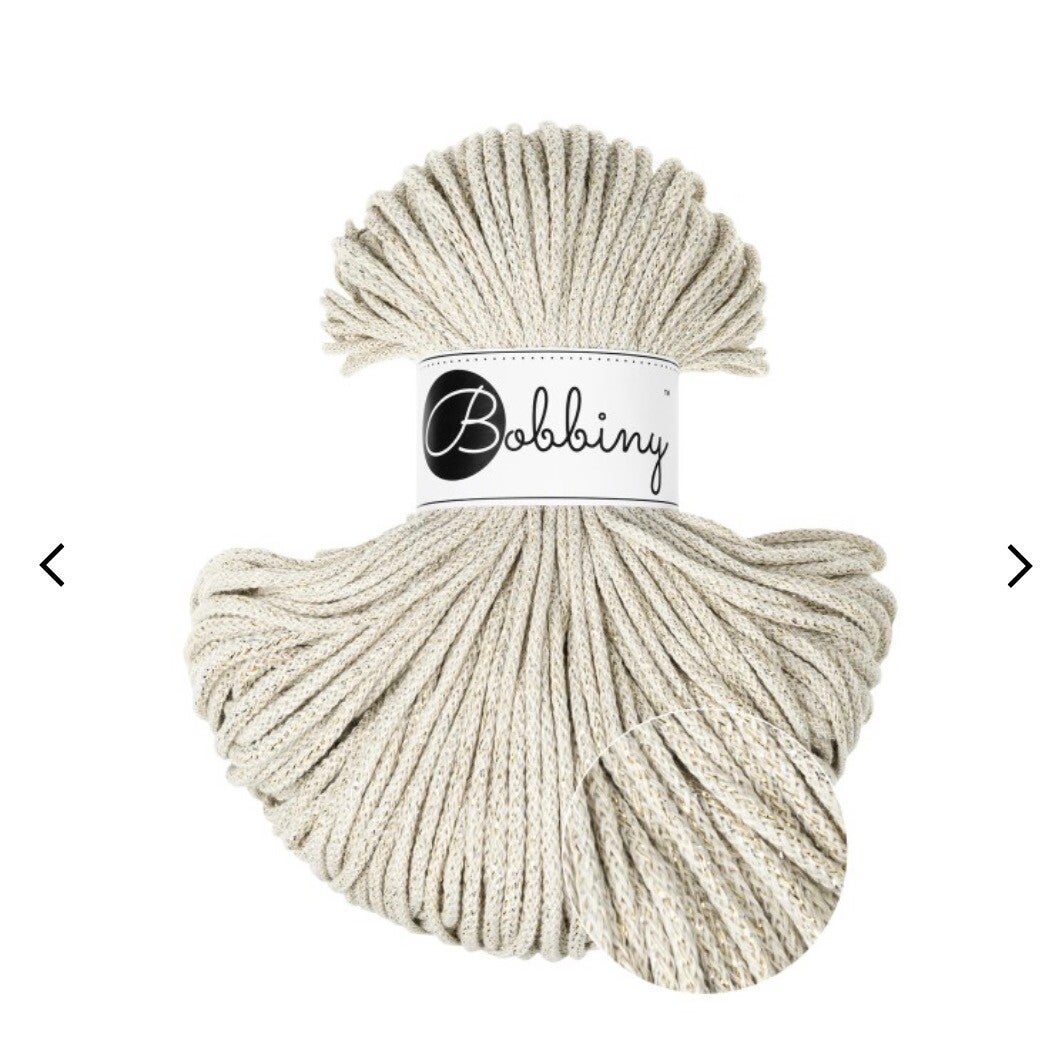 Bobbiny 3mm Shiny Cashmere Beige 100meter