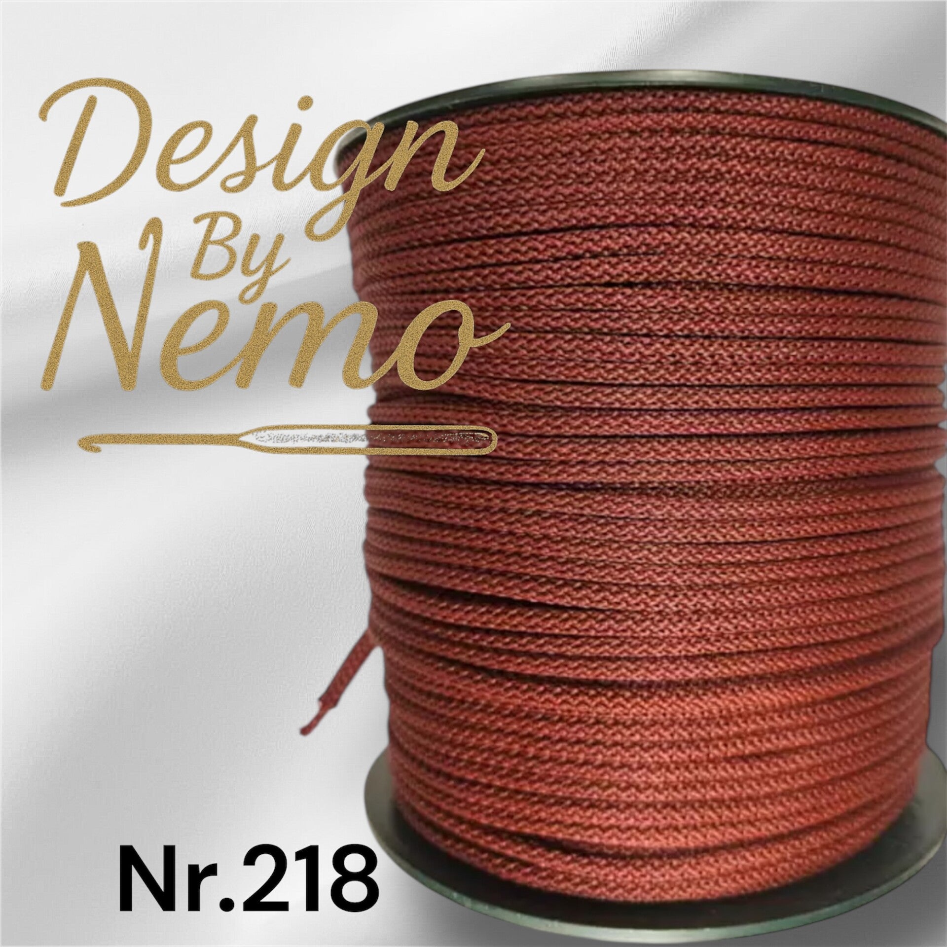 Farge.218 Lys Burgunder 5-6mm Blank Tråd