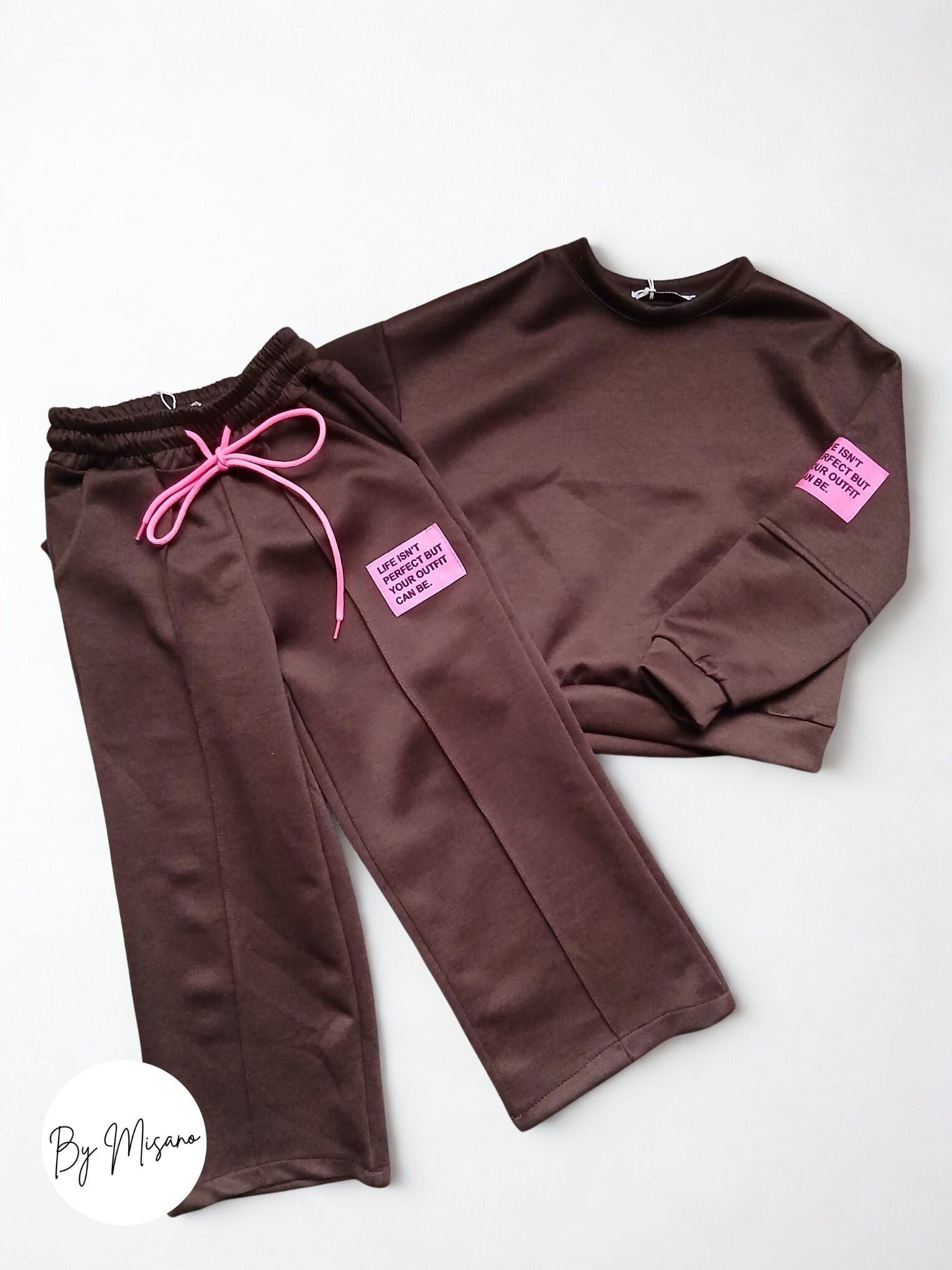 Bruin meisjes jogging set - Trendy & Comfortabel