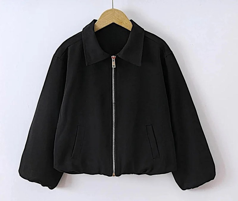 Zwart kort meisjes jasje - Tijdloos & Comfortabel