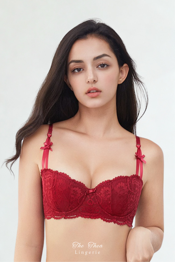 Sexy French Courtly Jacquard Lace Balconette Underwired Bra