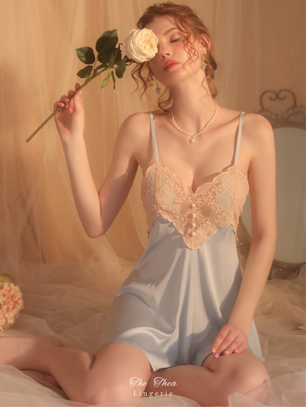 "The Elf" Sexy Deep V See-Through Lace Slip