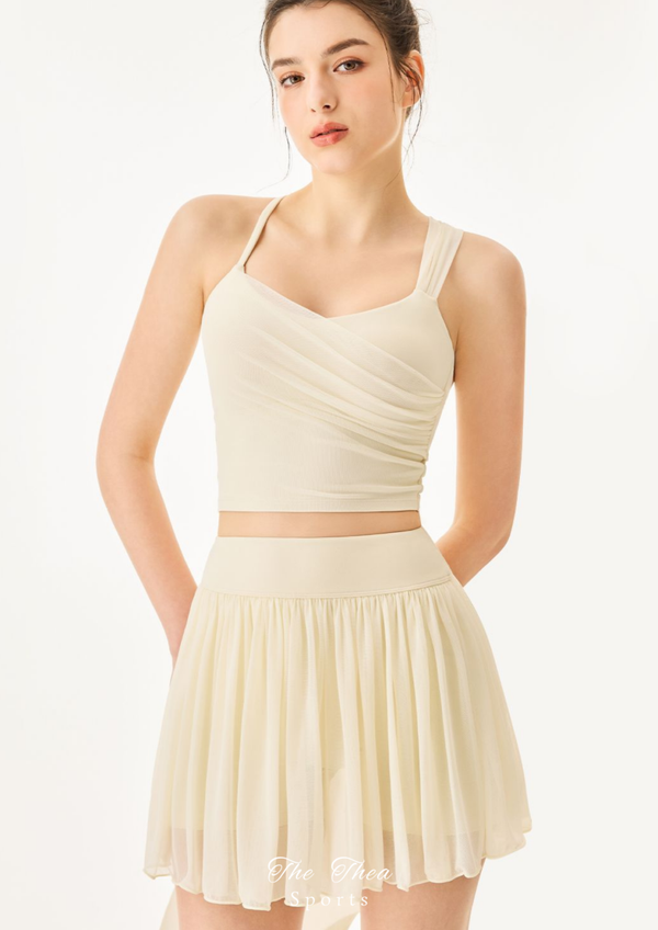 Sexy Mesh High-Stretch Sports Bra Padded Yoga Vest Camisole Tank Top