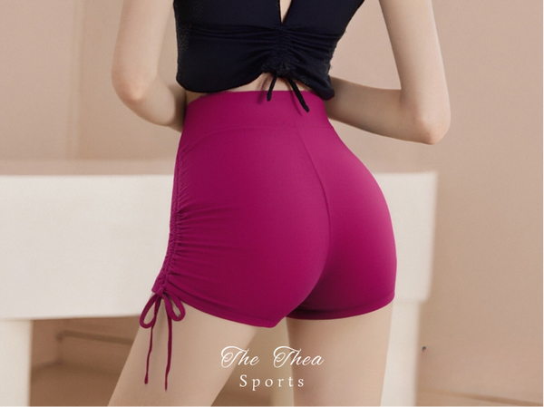 Drawstring Seamless Butt-Lifting Sports Yoga Shorts