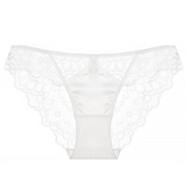 Sexy French Ultra-Thin Embroidered Lace Cotton Crotch Butt-Lifting Low-Waist Bikini
