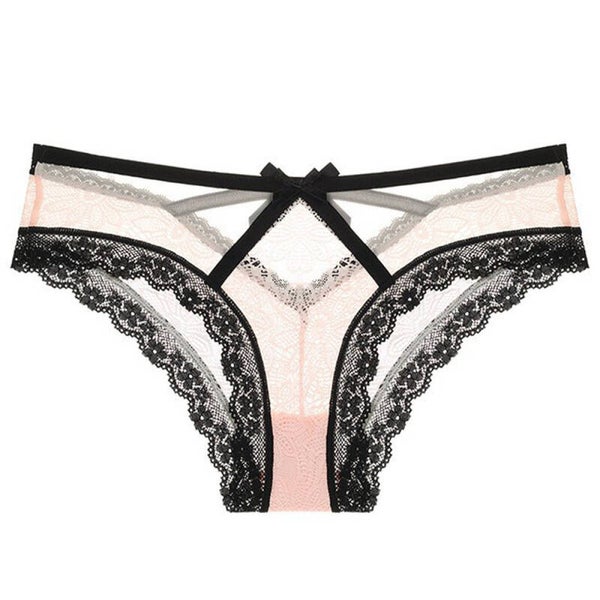 Sexy French Ultra-Thin Breathable Ribbon Lace Butt-Lifting Low-Waist Brazilian