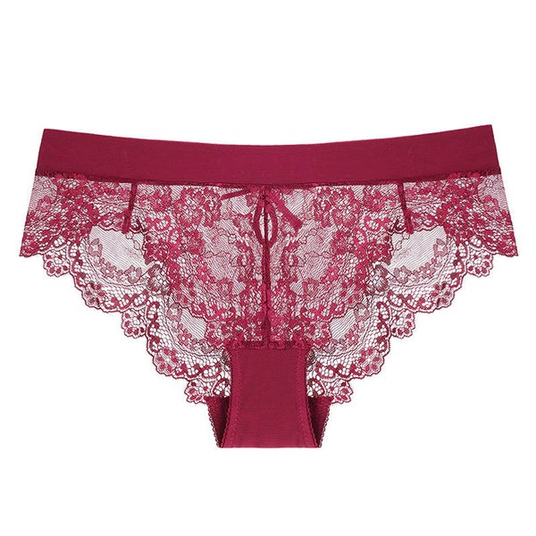 Sexy Lace Ultra-Thin Comfortable Breathable Cotton Crotch Butt-Hugging Low-Waist Cheeky