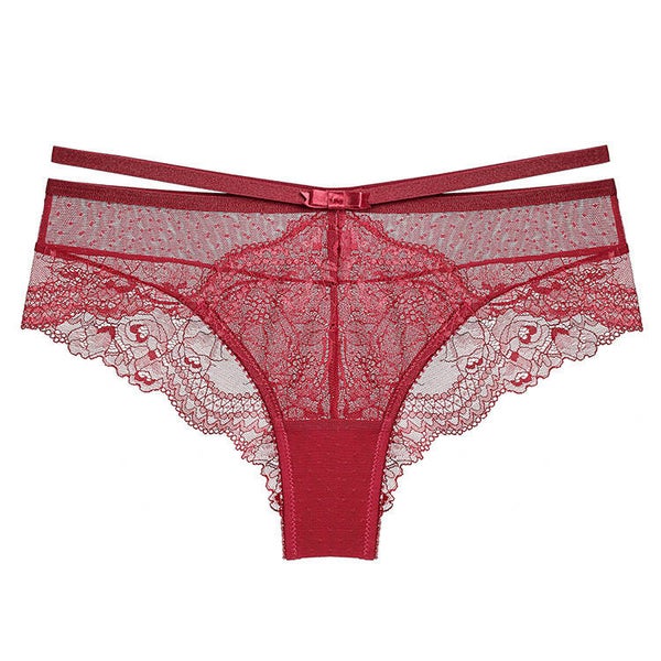 Sexy Ultra-Thin Transparent Lace Cotton Crotch Breathable Low-Waist Cheeky