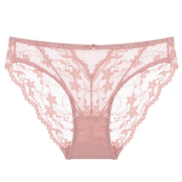 Sexy French Ultra-Thin Mesh Lace Cotton Crotch Butt-Lifting Low-Waist Bikini