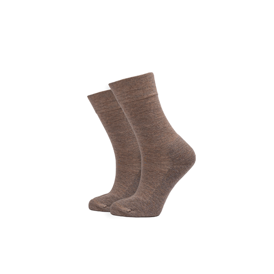 Nette Dunne Merino sok met Gevoerde voet Beige