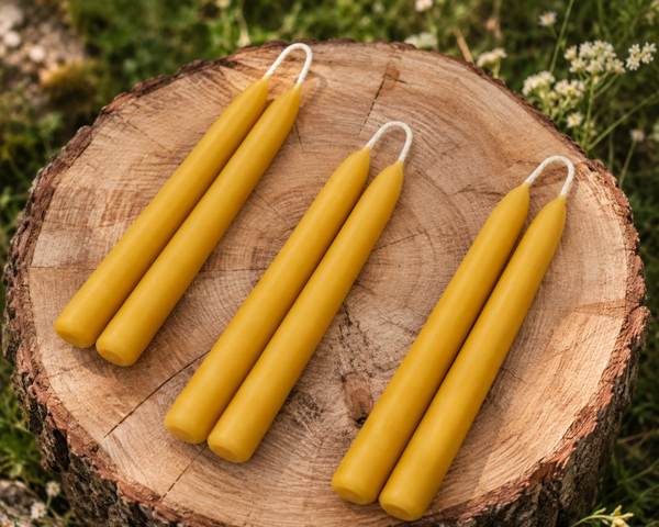 Beeswax Taper Candles- Set of 4