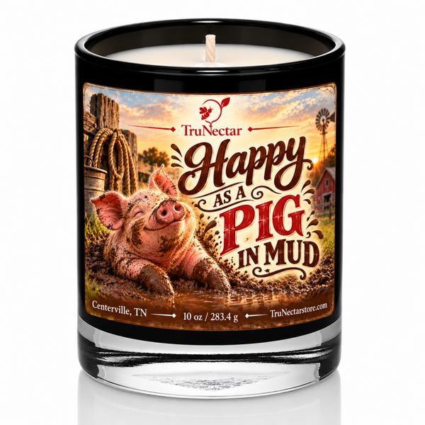 Happy as a Pig in Mud Candle