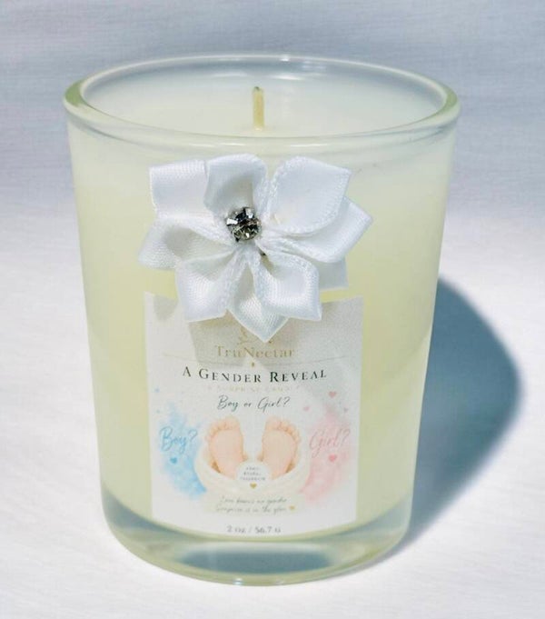 Baby Gender Reveal Votive Candles Set of 4