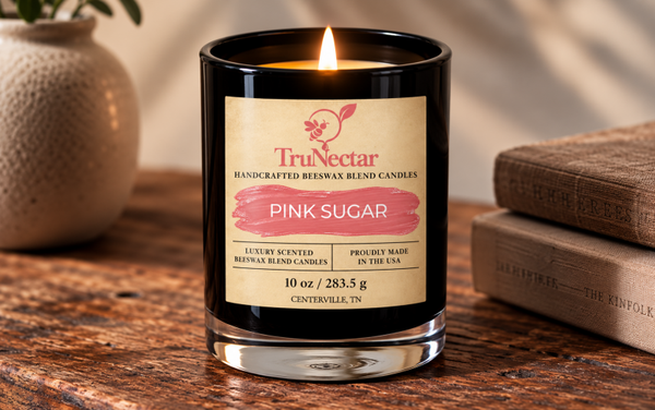 Pink Sugar Beeswax Blend Candle