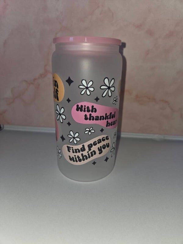 Self-love glass tumbler