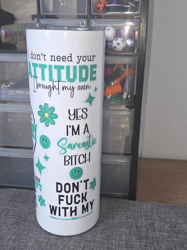 Turquoise dumb F*** tumbler