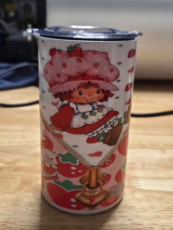 Customized 12oz strawberry pink shortcakd tumbler