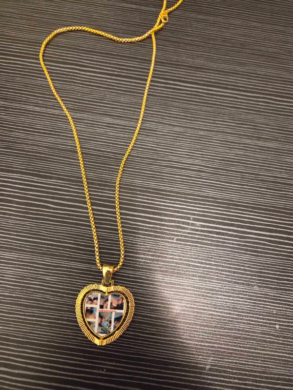 Personalized double sided heart necklace