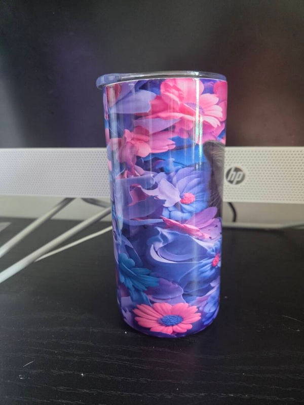 15oz stainless steel black cat tumbler